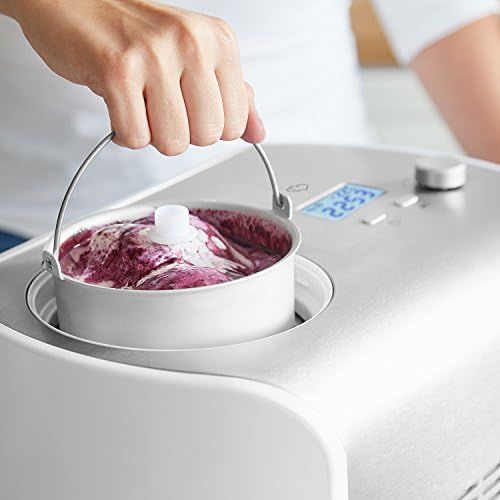  [아마존베스트]Springlane Kitchen Elli 1.2 litre ice cream maker with self-cooling compressor, 135 watt, made of stainless steel with removable ice container, incl. recipe book (English language not guaranteed)