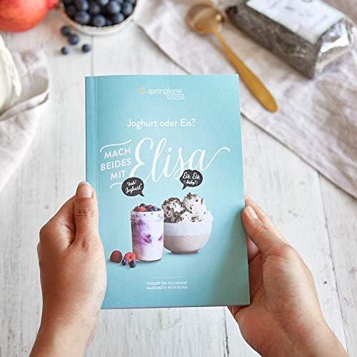  [아마존베스트]Springlane Kitchen Elisa 2.0 L Ice Maker & Yoghurt Maker with Self-Cooling Compressor 180W Stainless Steel with Cooling and Heating Function, incl. recipe book