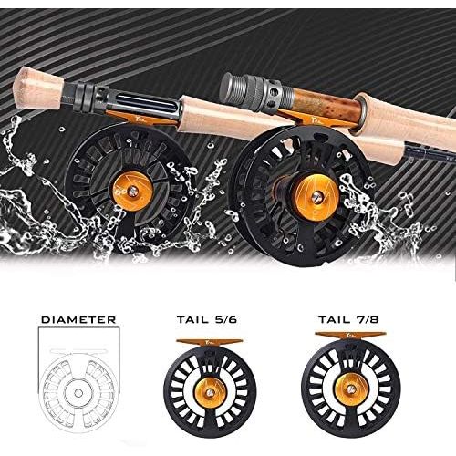  [아마존베스트]MAXIMUMCATCH Tail Fly Reel Large Arbor CNC Machined Aluminium Teflon Disc Alloy Body Fly Fishing Reel in 5/6 7/8wt