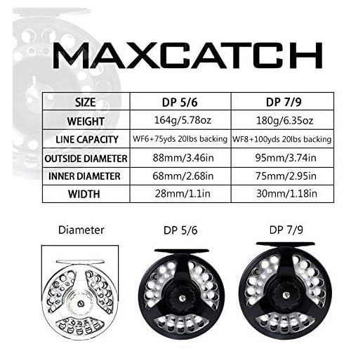  [아마존베스트]MAXIMUMCATCH Fly Fishing Reel Cassette System Fly Reel with 3 Spare Spool 5/6wt, 7/8wt