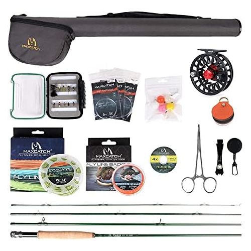  [아마존베스트]MAXIMUMCATCH Premier Fly Rod and Avid Reel Combo Complete 9 Fly Fishing Outfit with Fishing Tackle