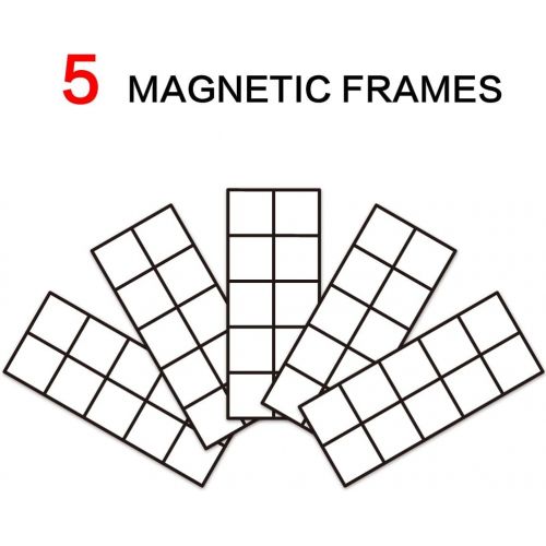  [아마존베스트]SpriteGru Magnetic Ten-Frame Set, Including 5 Frames (no Hollowed Out) and 55 Colorful Discs (Upgraded Version for Fridge & Hand-held)