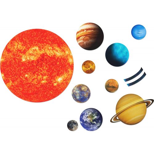  SpriteGru Giant Magnetic Solar System with 12 Individual Briefing Magnets.Perfect for Toddlers and Kids. (24 PCS)