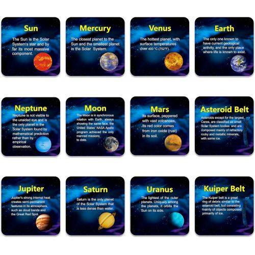  SpriteGru Giant Magnetic Solar System with 12 Individual Briefing Magnets.Perfect for Toddlers and Kids. (24 PCS)