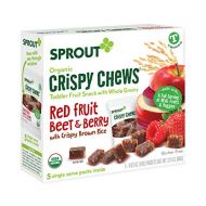 [아마존베스트]Sprout Organic Crispy Chews Toddler Snacks, Red Fruit Beet & Berry, 0.63 Ounce Single Serve Packets (Box of 5)