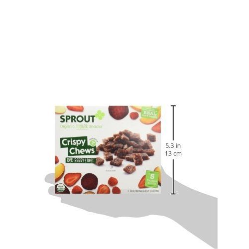  [아마존베스트]Sprout Organic Crispy Chews Toddler Snacks, Red Fruit Beet & Berry, 0.63 Ounce Single Serve Packets (Box of 5)