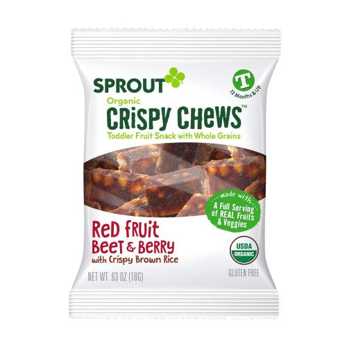  [아마존베스트]Sprout Organic Crispy Chews Toddler Snacks, Red Fruit Beet & Berry, 0.63 Ounce Single Serve Packets (Box of 5)