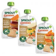 [아마존베스트]Sprout Organic Stage 3 Baby Food Pouches, Meat Variety, 4 Ounce (Pack of 18) 6 of Each: Root Veg Apple...