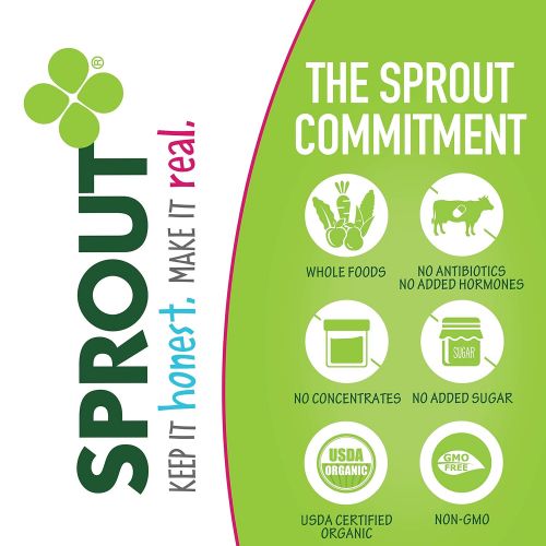  [아마존베스트]Sprout Organic Stage 3 Baby Food Pouches, Meat Variety, 4 Ounce (Pack of 18) 6 of Each: Root Veg Apple...