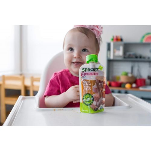  [아마존베스트]Sprout Organic Stage 2 Baby Food Pouches, 12 Flavor Variety Sampler, 12 Pouches