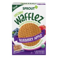 [아마존베스트]Sprout Organic Wafflez Toddler Snacks, Blueberry Apple, 5 Count Box of Individually Wrapped Waffles