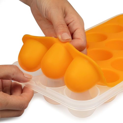  [아마존베스트]Sprout Cups Silicone Baby Food Storage Tray (2 Pack) - Pop Out 1oz Portion Silicone Freezer Tray - Non Toxic,...