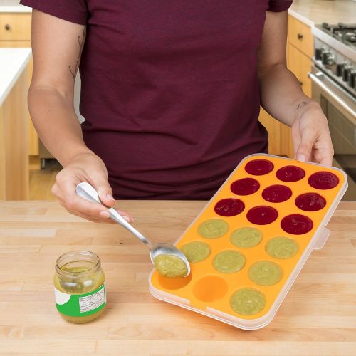  [아마존베스트]Sprout Cups Silicone Baby Food Storage Tray (2 Pack) - Pop Out 1oz Portion Silicone Freezer Tray - Non Toxic,...