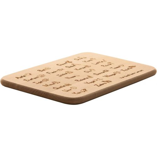  [아마존베스트]Spruchreif PREMIUM QUALITAET 100% EMOTIONAL Premium Quality 100% Emotional Wooden Breakfast Board with Engraving ABC and 1x1 Bread Board for Children to Learn Back to School or for School Gift for Girls and Boys