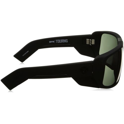  Spy Optic Touring Wrap Sunglasses, Black/Happy Gray/Green, 64 mm