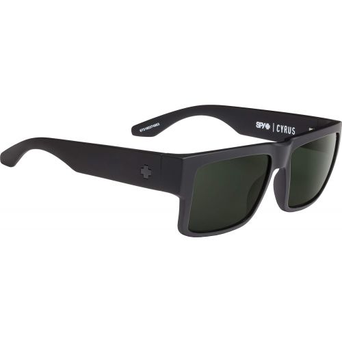  Spy Optic Cyrus Flat Sunglasses, Matte Black/Happy Gray/Green, 58 mm