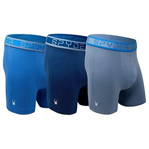  Spyder Performance Mesh Mens Boxer Briefs Sports Underwear 3 Pack for Men