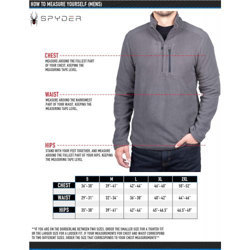  Spyder Mens Transport Quarter Zip Premium Fleece Gameday Pullover