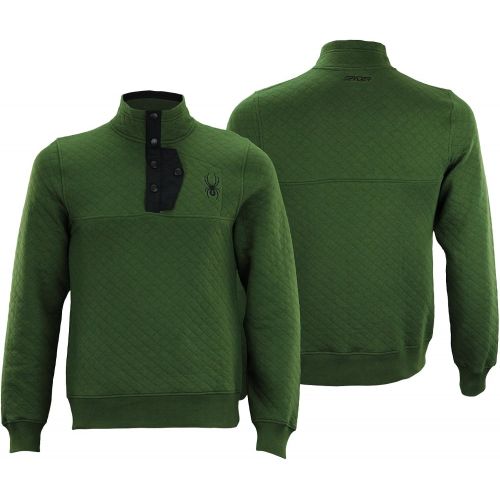  Spyder Mens Quilted Pullover Fleece Sweater, Color Variation