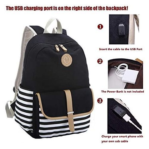  [아마존베스트]Sqoto School Backpack Daypack Shoulder Bag Laptop Bag, Unisex Fashion Rucksack Laptop Travel Bag College Bookbag