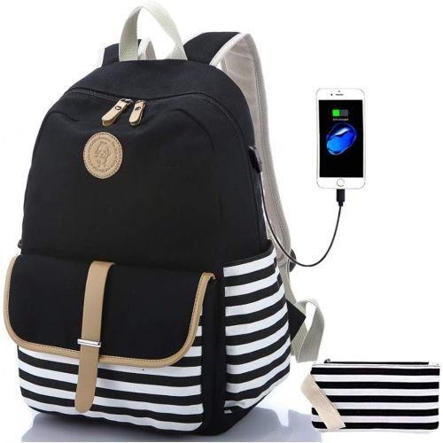  [아마존베스트]Sqoto School Backpack Daypack Shoulder Bag Laptop Bag, Unisex Fashion Rucksack Laptop Travel Bag College Bookbag