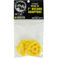 Square Deal Recordings & Supplies (10) Flat Yellow Plastic Record Adapters - Snap in Inserts to Make 7 45rpm Records Fit on Standard Vinyl Record Turntables #07MR10YE