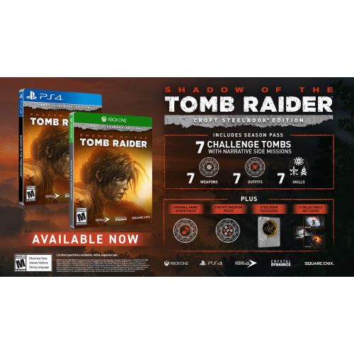 스퀘어 에닉스 Shadow of Tomb Raider Croft Edition Steelbook, Square Enix, PlayStation 4, 662248921358