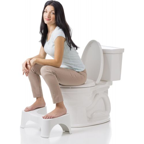  Squatty Potty The Original Bathroom Toilet Stool, 7 inch and 9 inch, White, (Pack of Two)