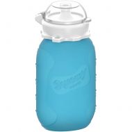Blue 6 oz Squeasy Snacker Spill Proof Silicone Reusable Food Pouch - for Both Soft Foods and...