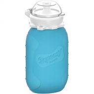 [아마존베스트]Blue 6 oz Squeasy Snacker Spill Proof Silicone Reusable Food Pouch - for Both Soft Foods and...