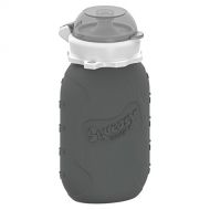 [아마존베스트]Grey 6 oz Squeasy Snacker Spill Proof Silicone Reusable Food Pouch - for Both Soft Foods and Liquids - Water, Apple Sauce, Yogurt, Smoothies, Baby Food - Dishwasher Safe