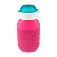 [아마존베스트]Pink 6 oz Squeasy Snacker Spill Proof Silicone Reusable Food Pouch - for Both Soft Foods and Liquids - Water, Apple Sauce, Yogurt, Smoothies, Baby Food - Dishwasher Safe