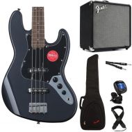 Squier Affinity Series Jazz Bass and Rumble 25 Combo Amp Bundle - Charcoal Frost Metallic with Laurel Fingerboard