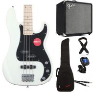 Squier Affinity Series Precision Bass and Rumble 25 Combo Amp Bundle - Olympic White with Maple Fingerboard