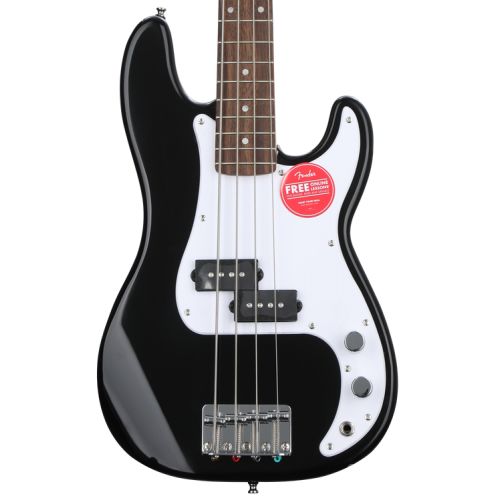  Squier Mini Precision Electric Bass and Fender Rumble 15 Amp Essentials Bundle - Black