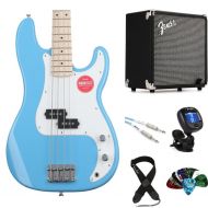 Squier Sonic Precision Bass and Fender Amp Bundle - California Blue