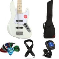 Squier Affinity Series Jazz Bass V Essentials Bundle - Olympic White