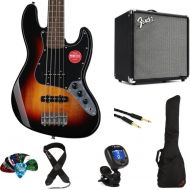 Squier Affinity Series Jazz Bass V and Fender Rumble 25 Amp Bundle - 3-color Sunburst