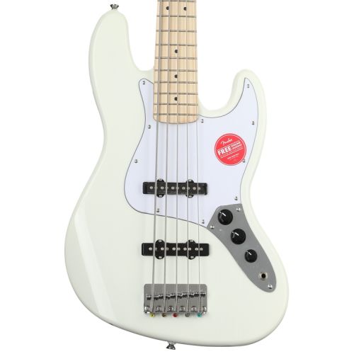  Squier Affinity Series Jazz Bass V and Gig Bag Bundle - Olympic White