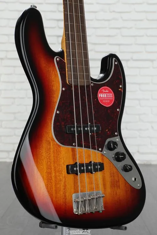  Squier Classic Vibe '60s Fretless Jazz Bass - 3-Tone Sunburst