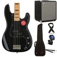 Squier Classic Vibe '70s Precision Bass and Rumble 100 Bass Combo Amp Essentials Bundle - Black