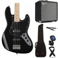 Squier Affinity Series Jazz Bass and Rumble 25 Combo Amp Bundle - Black with Maple Fingerboard