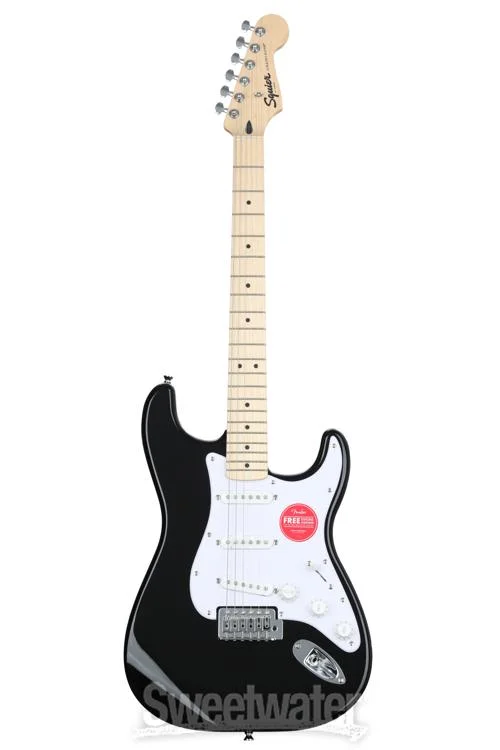  Squier Sonic Stratocaster Electric Guitar - Black with Maple Fingerboard