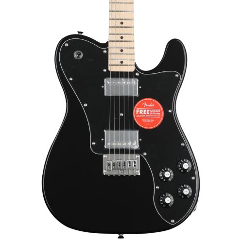  Squier Affinity Series Telecaster Deluxe Electric Guitar with Gig Bag - Black with Maple Fingerboard