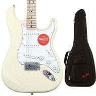 Squier Affinity Series Stratocaster Electric Guitar with Gig Bag - Olympic White with Maple Fingerboard