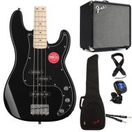 Squier Affinity Series Precision Bass and Rumble 25 Combo Amp Bundle - Black with Maple Fingerboard
