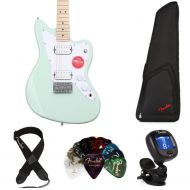 Squier Mini Jazzmaster HH Essentials Bundle - Surf Green with Maple Fingerboard