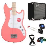 Squier Sonic Bronco Bass and Fender Amp Bundle - Tahitian Coral