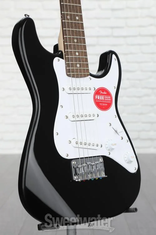  Squier Mini Stratocaster Electric Guitar - Black with Laurel Fingerboard