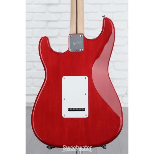  Squier Affinity Series Stratocaster QMT Electric Guitar - Crimson Red Transparent, Sweetwater Exclusive